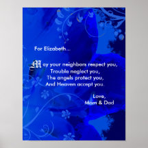 Irish Blessing Blue Poster