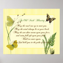 Irish Blessing Botanical Poster