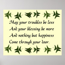 Irish Blessing Happiness Poster