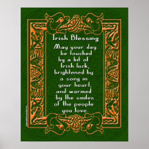 Irish Blessing with Celtic Font and Background Posters
