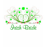 Irish Bride Fancy Celtic Shamrocks Ladies T-shirt