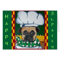 Irish Chef Pug Card