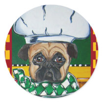 Irish Chef Pug Stickers
