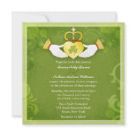 Irish Claddagh Heart Formal Celtic Wedding Invites invitations