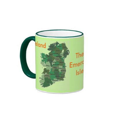Irish Counties Map Ireland Mug by funny_tshirt