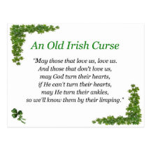 irish curse post card