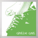 Irish Dancer Ghillie Girl Green posters