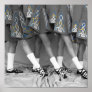 Irish Dancers Black and White Colour Embroidery
