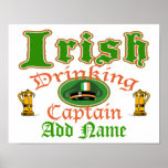 Irish Drinking Cptn Poster posters