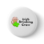 Irish Drinking Crew Beer And Clover buttons