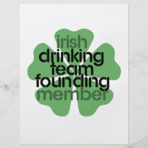 Irish Drinking Team Founding Member Clover Flyer Design