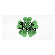 Irish Drinking Team Founding Member Clover Custom Photo Card