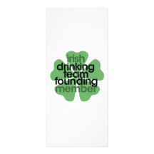Irish Drinking Team Founding Member Clover Full Color Rack Card