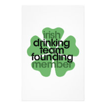 Irish Drinking Team Founding Member Clover Personalized Stationery