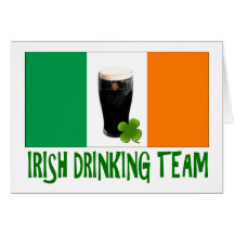 Irish Drinking Team St Patricks or St Paddys Flag. Greeting Cards