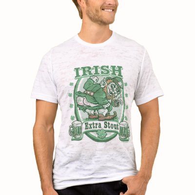 Irish Extra Stout Leprchaun Gear Tee Shirts by GetYourIrishOn