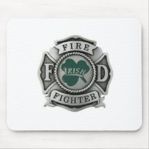 Irish Firefighter Badge Mousepads