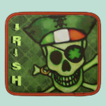 Irish Flag Pirate Skull Rickshaw iPad Sleeve ipad sleeves