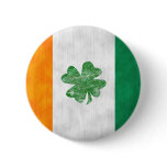 Irish Flag Shamrock Button