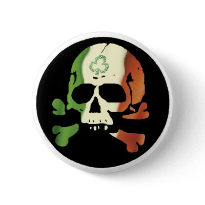 Irish flag skull buttons by ouroboroso