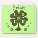 Irish Four Leaf Clover Mousepad Green