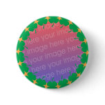 irish four leaf clover photo frame buttons