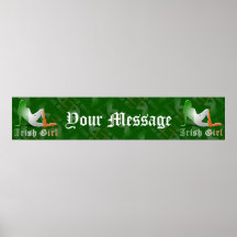Irish Girl Flag Banner Posters