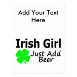 Irish Girl Just Add Beer Postcards