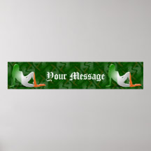 Irish Girl Silhouette Flag Banner Poster
