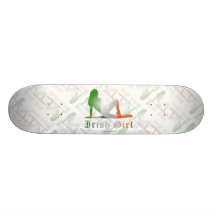 Irish Girl Silhouette Flag Skateboard