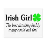 Irish Girl The Best Drinking Buddy A Guy Could Ask postcards