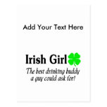 Irish Girl The Best Drinking Buddy A Guy Could Ask postcards