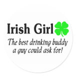 Irish Girl The Best Drinking Buddy A Guy Could Ask stickers