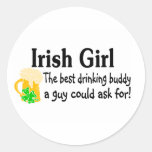 Irish Girl The Best Drinking Buddy A Guy Could Ask Stickers