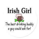 Irish Girl The Best Drinking Buddy stickers