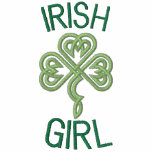 Irish Girl With Celtic Knot Hearts embroidered shirts