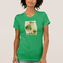 Irish girl with shamrocks t-shirt
