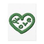 Irish Green Heart with Love postcards