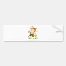 IRISH HARP BUMPER STICKER