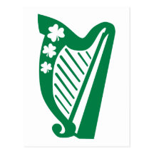 Irish harp post card