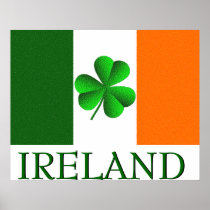Irish Ireland Shamrock Flag Colours Poster