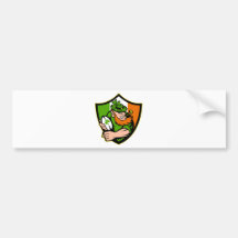 Irish leprechaun rugby player Ireland celtic flag Bumper Stickers