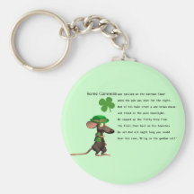Irish Mouse drinking beer Keychains