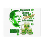 Irish Obama Drink Beer Stimulus Gifts postcards