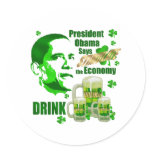 Irish Obama Drink Beer Stimulus Gifts stickers