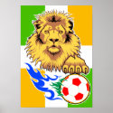 Irish or Côte d'Ivoire Soccer Lion Poster posters