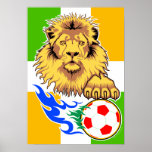 Irish or Côte d'Ivoire Soccer Lion Poster posters