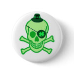Irish Pirate Skull Button