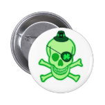 Irish Pirate Skull Button