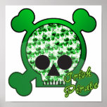 irish pirate skully skull posters